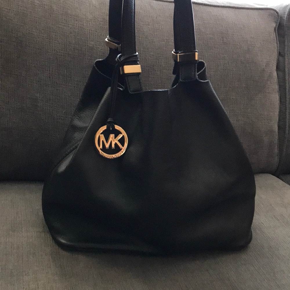 Michael Kors Black Leather Slouchy Handbag